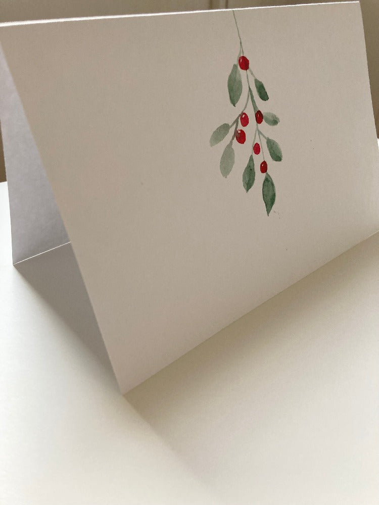 Red Mistletoe card